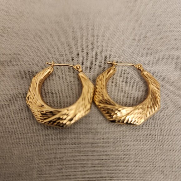 Hoop Earrings 14k Yellow-Gold* - Picture 2 of 15